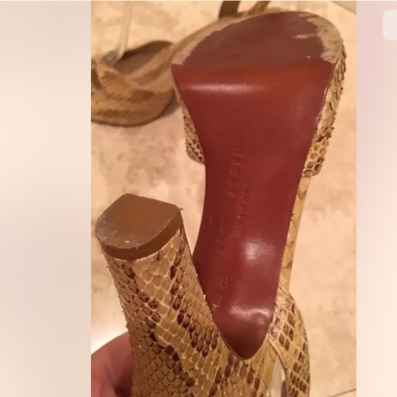 RALPH LAUREN Python Snake Ankle Strap Heels Italy - Picture 9 of 12